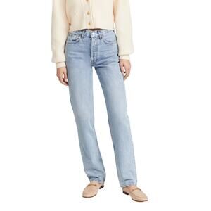 Agolde 'Lana' Blue Cotton Vintage Straight Jeans Size 33